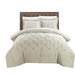 Chic Home Veronica Nica Pleat Pintuck 3 Pieces Duvet Cover Set Beige