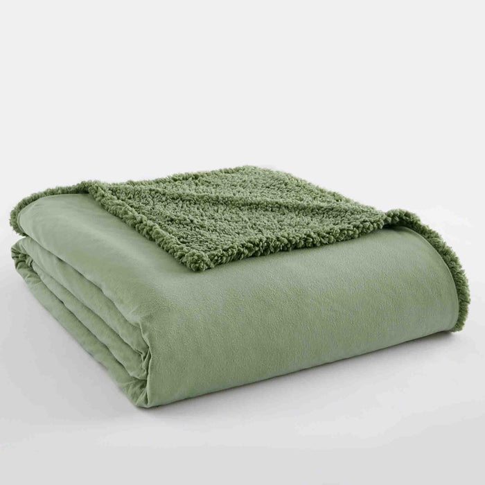 Micro Flannel Reverse to Sherpa Blanket, Twin, Willow - Twin,Willow