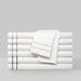 Chic Home Valencia Organic Cotton Sheet Set Solid White With Dual Stripe Embroidery - Includes 1 Flat, 1 Fitted Sheet, and 2 Pillowcases - 4 Piece - Queen 90x102, Gold - Queen