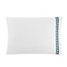 Chic Home Aria 4 Piece Cotton Blend Sheet Set 1500 Thread Count Solid White With Dual Stripe Embroidery Lattice Stitching Details King Navy - King