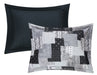 Chic Home Eliana 4 Piece Reversible Quilt Coverlet Set Embossed Patchwork Bohemian Paisley Print Quilted Design Bedding Queen Black - Queen