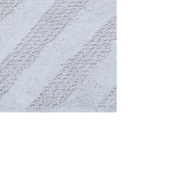 Unique Stripe Honeycomb Sculptured Bath Rug  Made Soft Plush Cotton  Super Soft The Touch 21" X 34"  White - 21" X 34"