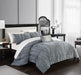 Chic Home Westmont 4 Piece Comforter Set Crinkle Crushed Velvet Bedding - Decorative Pillow Shams Included King Grey - King