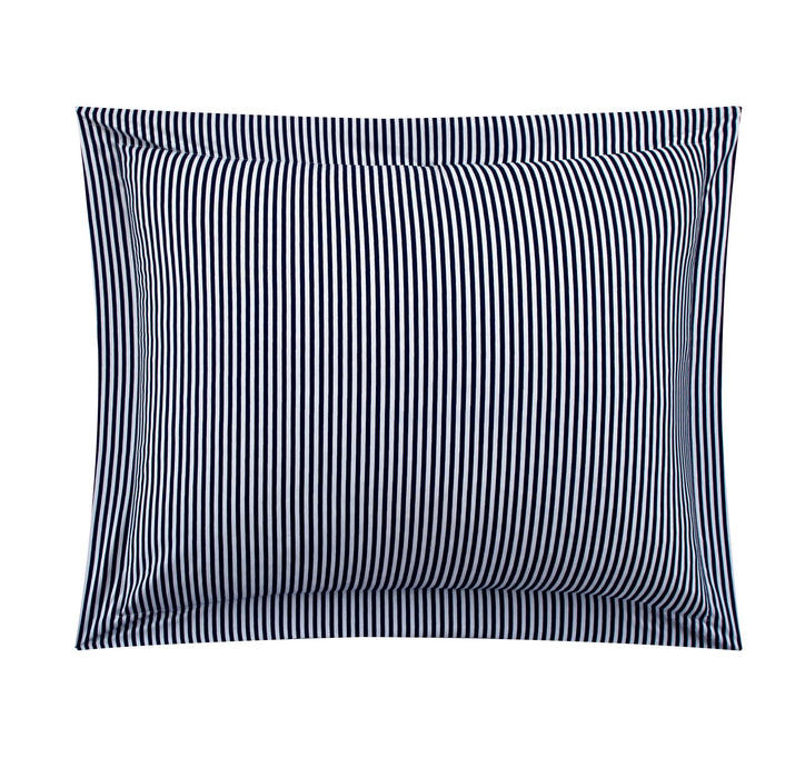 Chic Home Morgan Duvet Cover Set Contemporary Two Tone Striped Pattern Bed In A Bag Bedding - Sheets Pillowcases Pillow Shams Included - 7 Piece - Queen 90x90", Navy - Queen