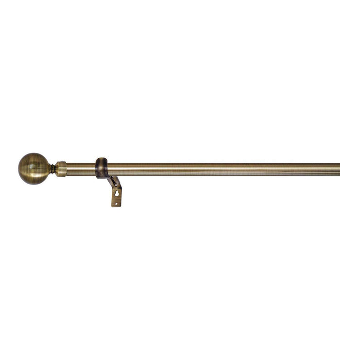 Versailles LX01 Ball Finial Rod Set - 28x48", Antique Brass/Brushed Brass - 28x48