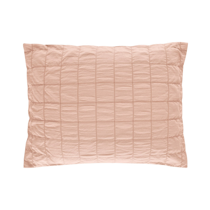 Chic Home Jessa Comforter Set Washed Garment Technique Geometric Square Tile Pattern Bed In A Bag Bedding - Sheets Pillowcases Pillow Shams Included - 7 Piece - King 104x92", Blush - King