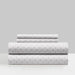 NY&C Home Lucille 4 Piece Sheet Set Super Soft Two-Tone Interlaced Geometric Pattern Print Design – Includes 1 Flat, 1 Fitted Sheet, and 2 Pillowcases, King, Grey - Gray