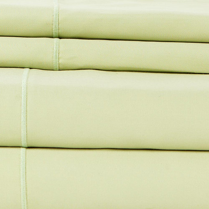 Hotel Concepts 500 Thread Count Sateen Sheet - 4 Piece Set - King, Celadon - King