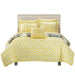 Chic Home Madrid Mirador Soft Medallion Reversible 3 Pieces Quilt Set - Twin 66x90, Yellow - Twin