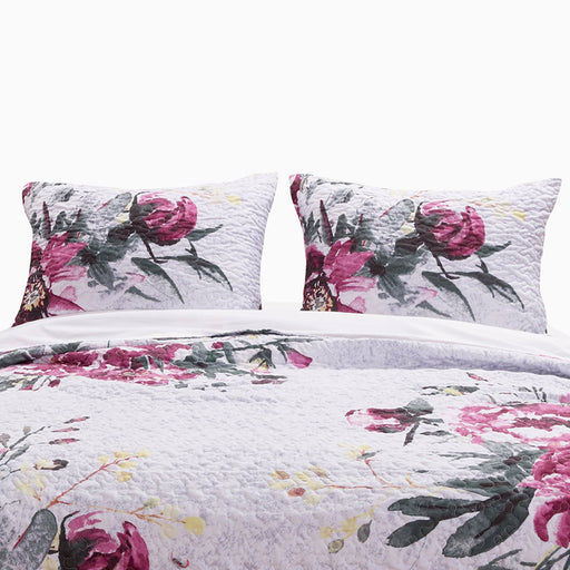 Greenland Home Fashion Rose Touch Floral Print Reversible Pillow Sham - King 20x36", Multi - King