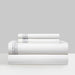 Chic Home Arden Organic Cotton Sheet Set Solid White With Dual Stripe Embroidery Zig-Zag Details - Includes 1 Flat, 1 Fitted Sheet, and 2 Pillowcases - 4 Piece - Queen 90x102, Grey - Queen