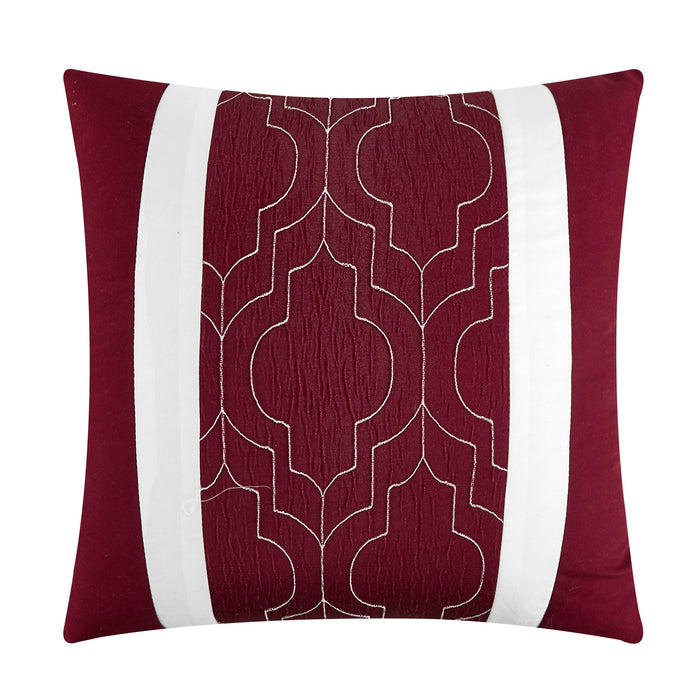 Chic Home Arlow Comforter Set Jacquard Geometric Quilted Pattern Design Bedding Berry, Queen - Queen