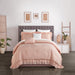 Chic Home Kensley Comforter Set Washed Crinkle Ruffled Flange Border Design Bedding Blush, Queen - Queen