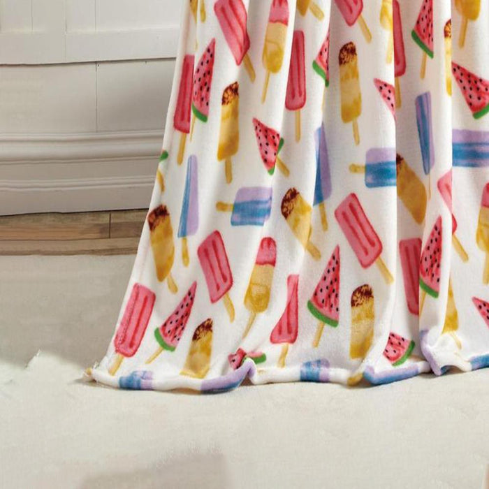 Plazatex Ice Cream Micro plush Decorative All Season Multi Color 50" X 60" Throw Blanket