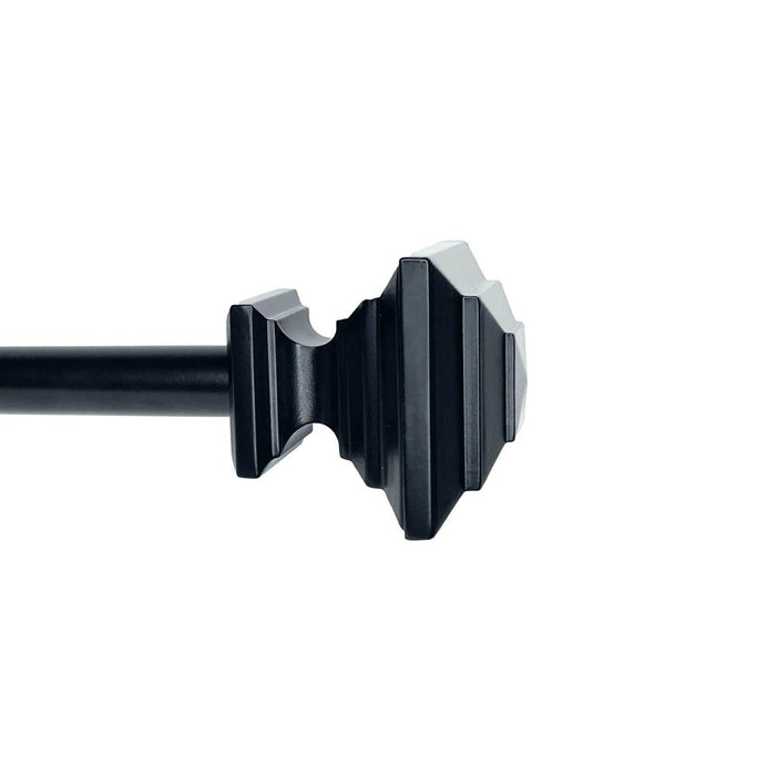 Versailles Industria Mercury Steel Heavy Duty Curtain Rods for Windows Set Black