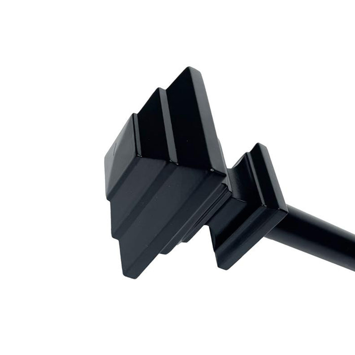 Versailles Industria Stacked Steel Heavy Duty Curtain Rods for Windows Set Black