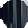 Versailles Industria Stacked Steel Heavy Duty Curtain Rods for Windows Set Black