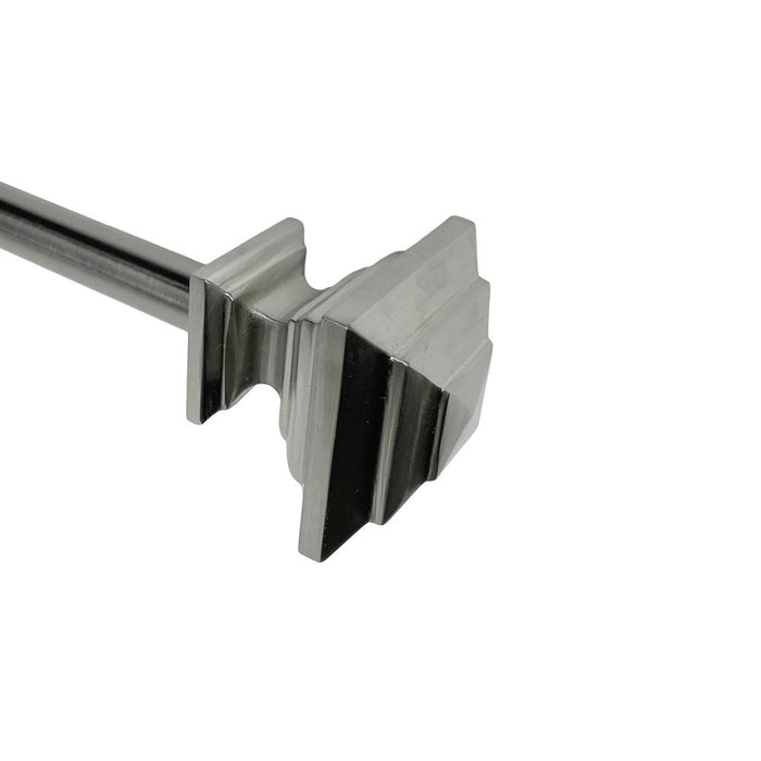 Versailles Industria Stacked Steel Heavy Duty Curtain Rods for Windows Set Brushed Nickel