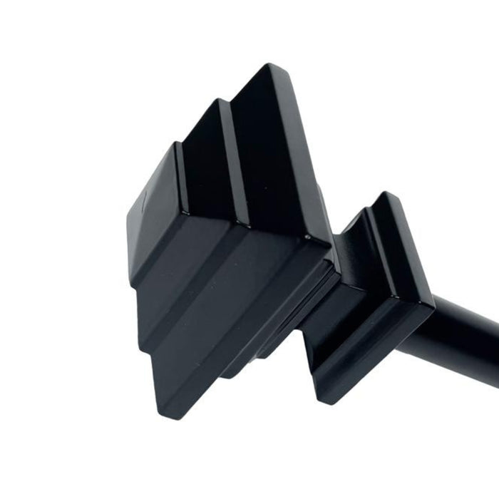 Versailles Industria Stacked Steel Heavy Duty Curtain Rods for Windows Set Black