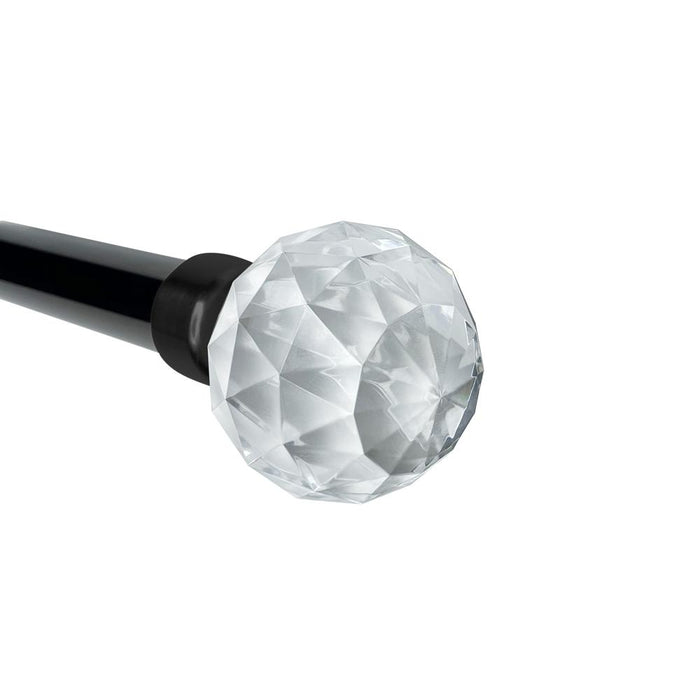Versailles Imperial Dew Drop Steel Heavy Duty Curtain Rods for Windows Set Black Onyx