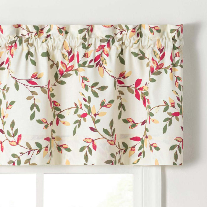 Ellis Vintage Stylish Medium Scale Printed Vine Pattern 1.5" Rod Pocket Tailored Valance for Windows 58"x15" Pecan