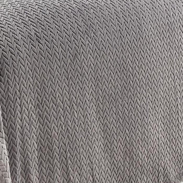 Jacquard Micro Plush Soft Premium Braided Oversized All Season Blanket Gray by Plazatex
