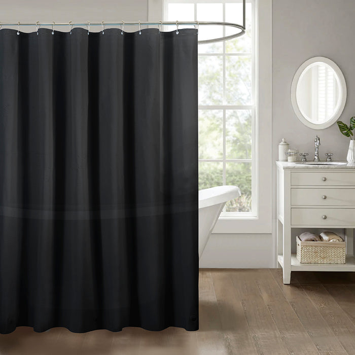 RT Designers Collection Home 3 Gauge Peva Stylish Shower Curtain Liner 70" x 72" Black