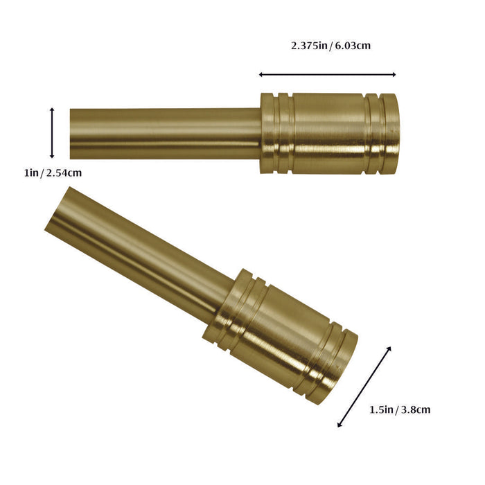 Versailles Lexington Ringlets Steel Heavy Duty Curtain Rods for Windows Set 86" - 144" Gold