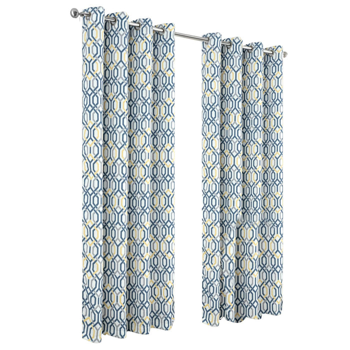 RT Designer Collection Rory Printed Blackout Luxurious Decorative Grommet Curtain Panel Yellow