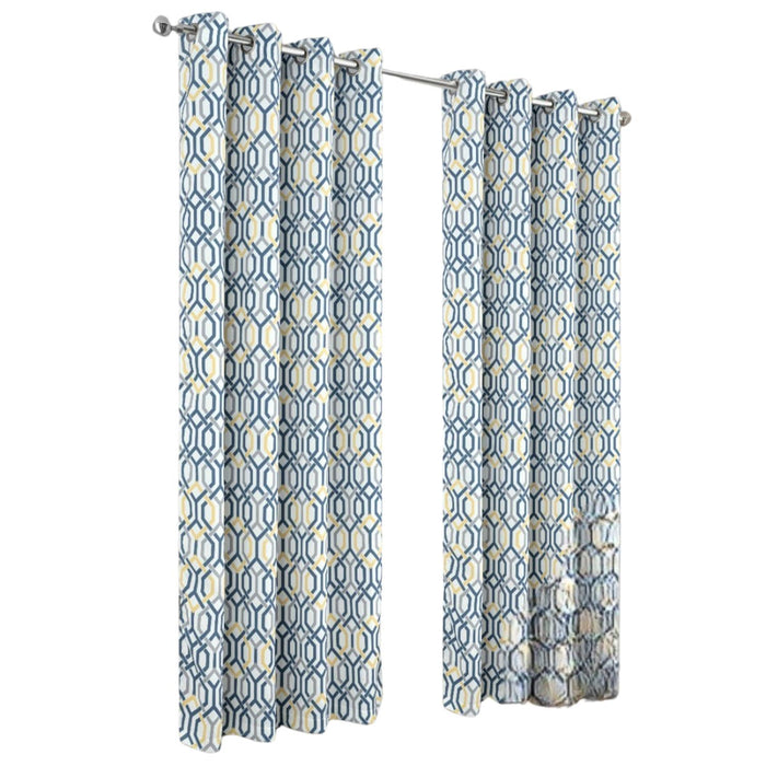 RT Designer Collection Rory Printed Blackout Luxurious Decorative Grommet Curtain Panel Yellow