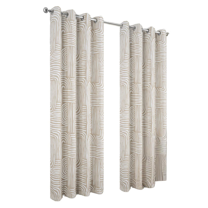 RT Designer Collection Ashton Printed Blackout Luxurious Decorative Grommet Curtain Panel 54" x 84" Taupe