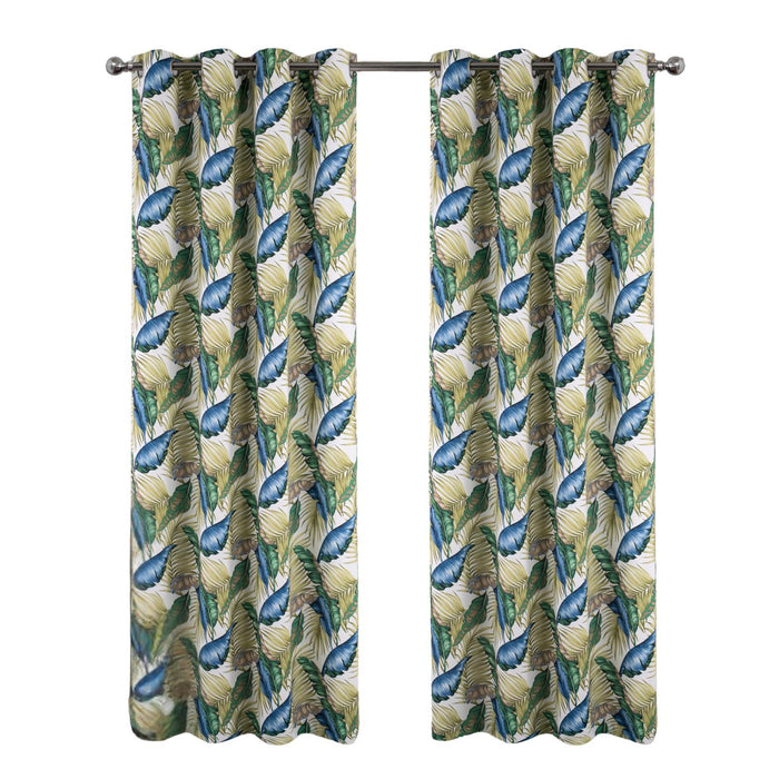 RT Designer Collection Brazil Printed Blackout Luxurious Decorative Grommet Curtain Panel 54" x 90" Blue
