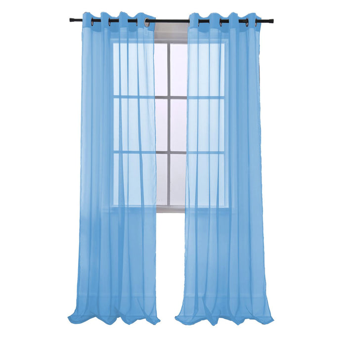 RT Designers Collection Cara Grommet Curtain Panel for Windows 54" x 84" Neon Blue