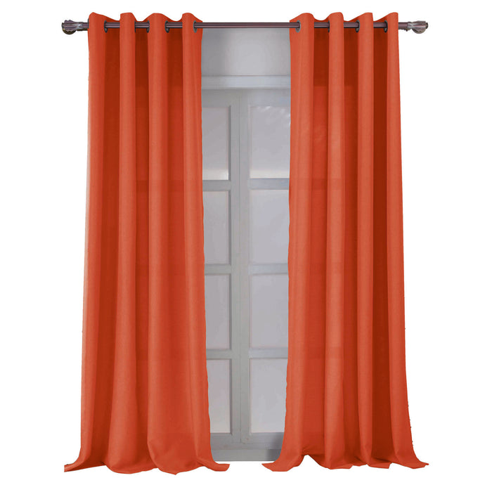 RT Designers Collection Cole Textured Grommet Room Darkening Curtain Panel Orange