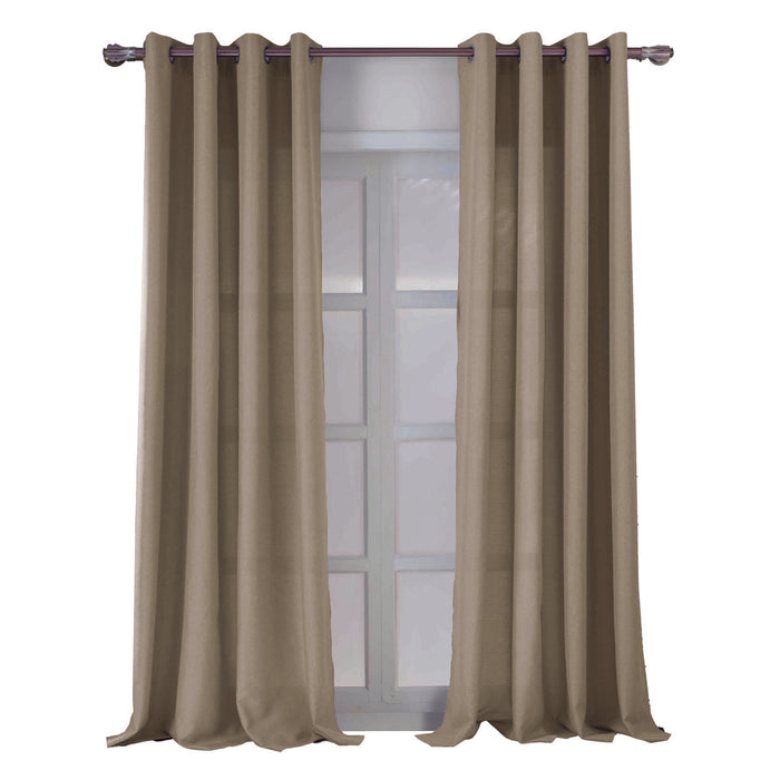 RT Designers Collection Cole Textured Grommet Room Darkening Curtain Panel Taupe
