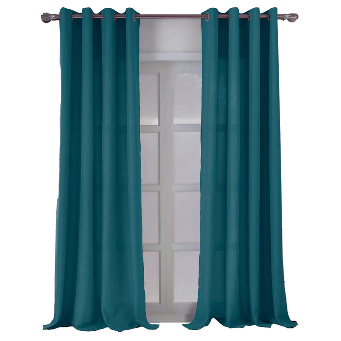RT Designers Collection Cole Textured Grommet Room Darkening Curtain Panel Teal