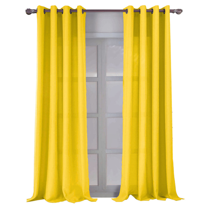 RT Designers Collection Cole Textured Grommet Room Darkening Curtain Panel Yellow