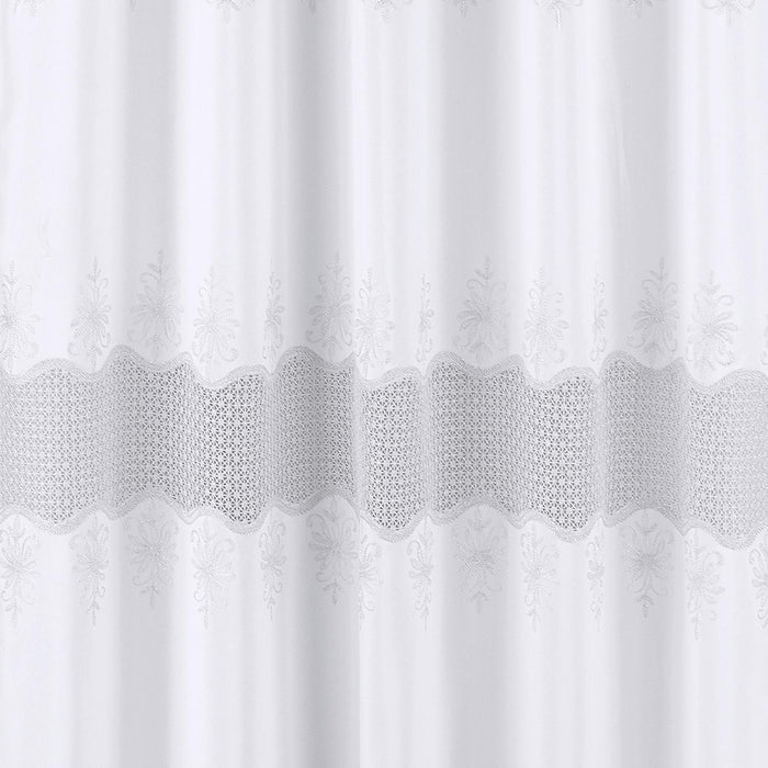 RT Designers Collection Donna Macrame Construction 3" Rod Pocket Curtain Panel White