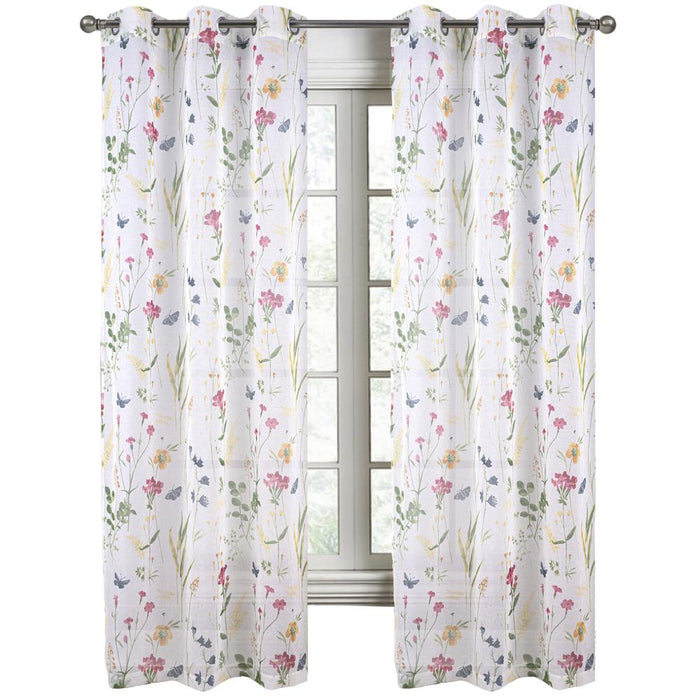 RT Designers Collection Kelce Doily Grommet Light Filtering Window Curtains for Bedroom 54" x 90"