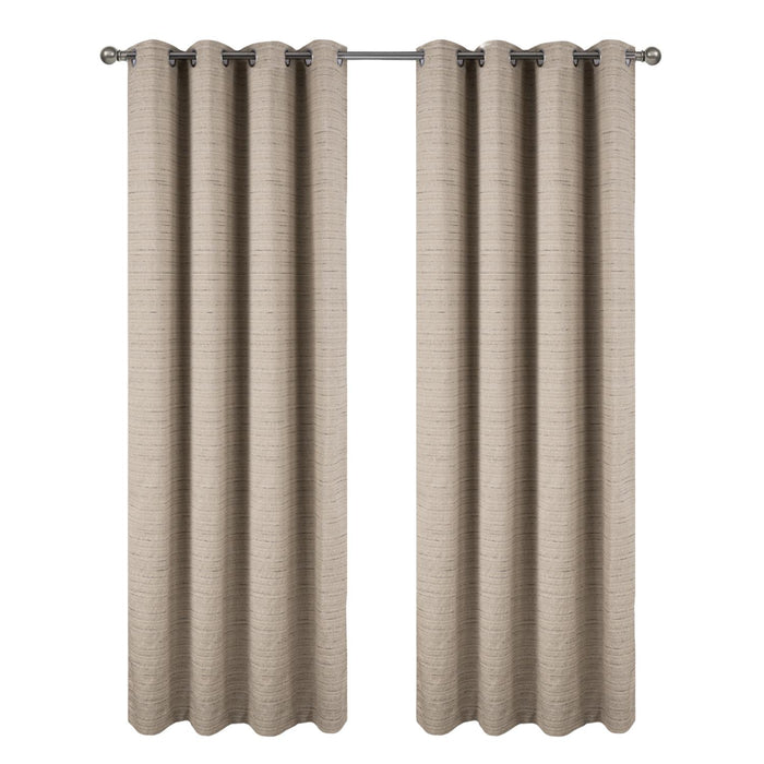 RT Designer Collection Kensington Jacquard Foam Backed Luxurious Decorative Grommet Curtain Panel Taupe