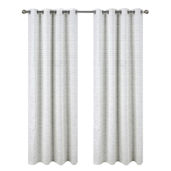 RT Designer Collection Kensington Jacquard Foam Backed Luxurious Decorative Grommet Curtain Panel White