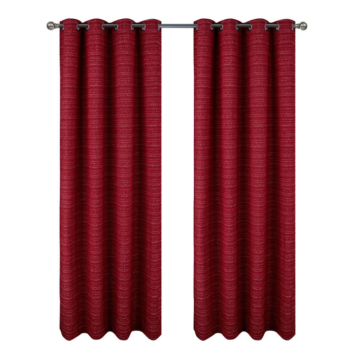 RT Designer Collection Kensington Jacquard Foam Backed Luxurious Decorative Grommet Curtain Panel Red
