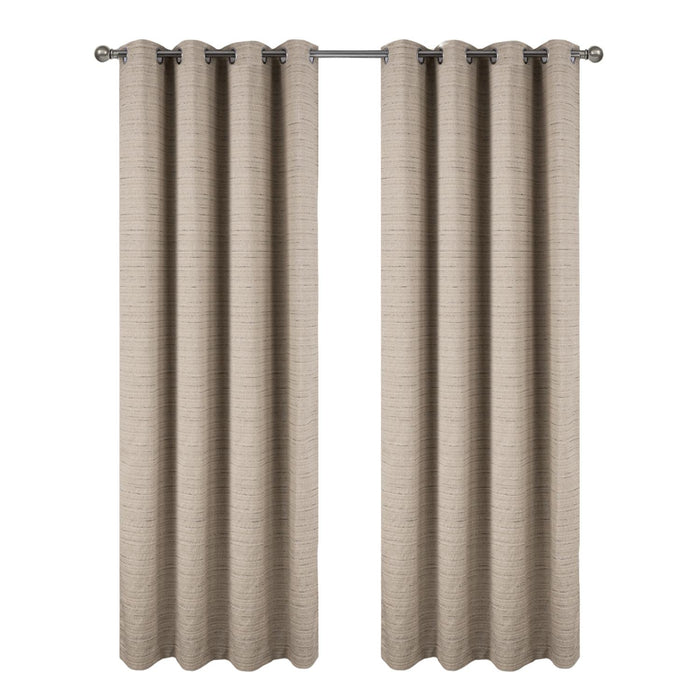 RT Designer Collection Kensington Jacquard Foam Backed Luxurious Decorative Grommet Curtain Panel Taupe