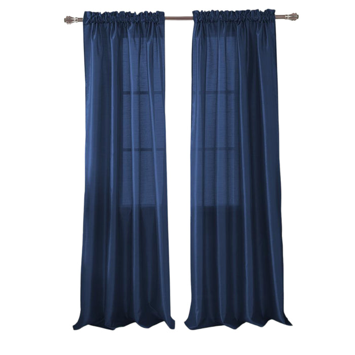 RT Designers Collection Nikki Premium Rod Pocket Curtain Panel Navy