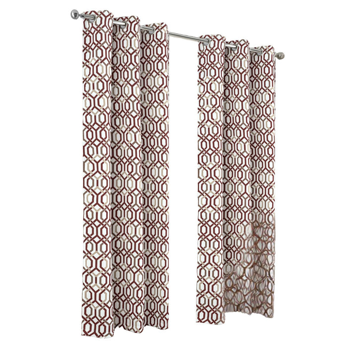 RT Designer Collection Rory Printed 2 Pack Blackout Luxurious Decorative Grommet Curtain Panel 36" x 84" Burgundy