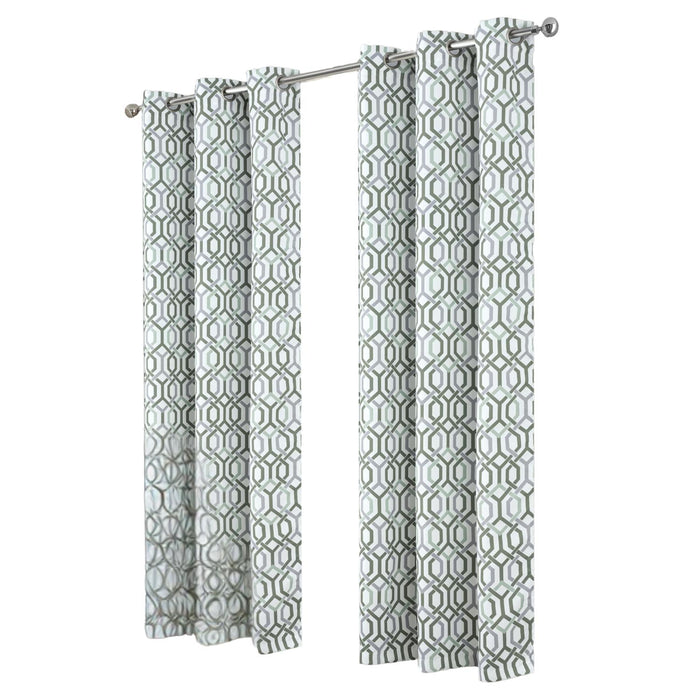 RT Designer Collection Rory Printed 2 Pack Blackout Luxurious Decorative Grommet Curtain Panel 36" x 84" Sage