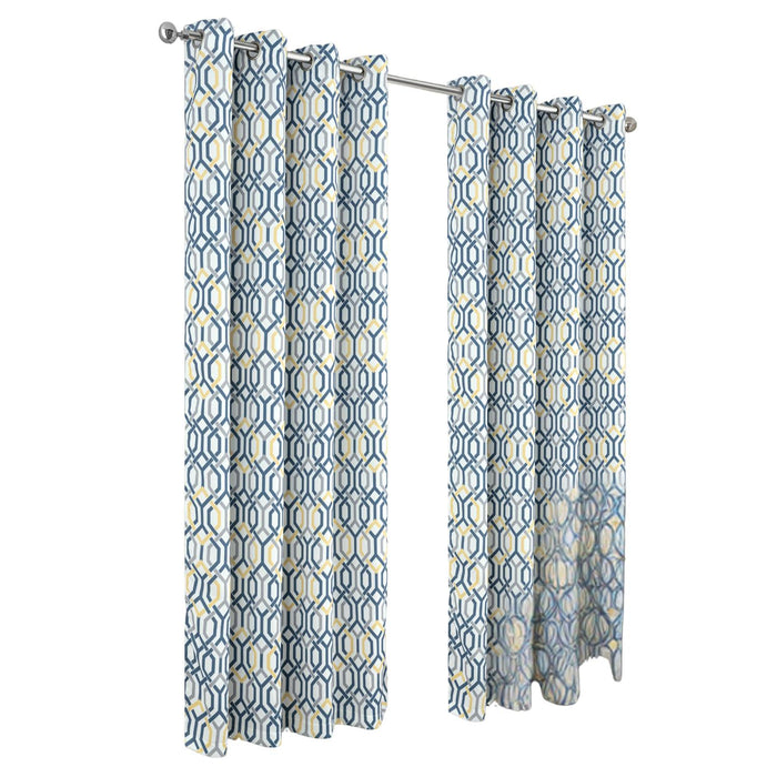RT Designer Collection Rory Printed 2 Pack Blackout Luxurious Decorative Grommet Curtain Panel 36" x 84" Yellow