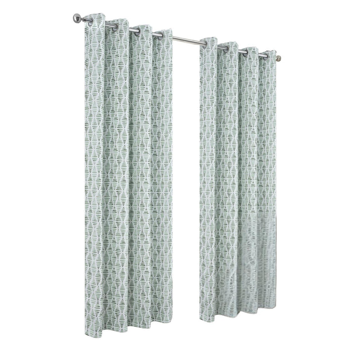 RT Designer Collection Justice Printed 2 Pack Blackout Luxurious Decorative Grommet Curtain Panel 36" x 84" Sage