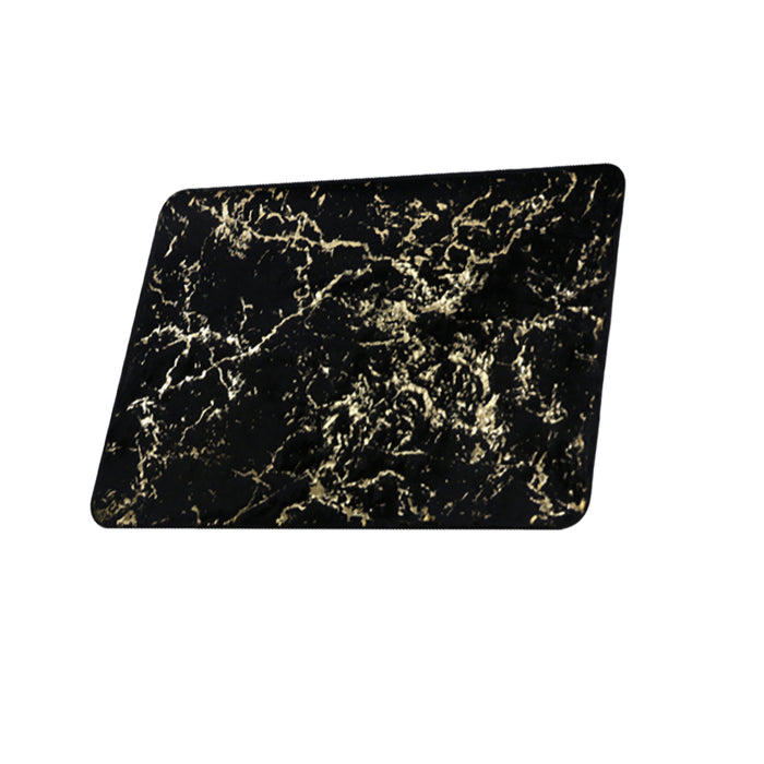 RT Designers Collection Galactic Rabbit Fur Premium Foam Rug 17" x 24" Black with Gold Foil