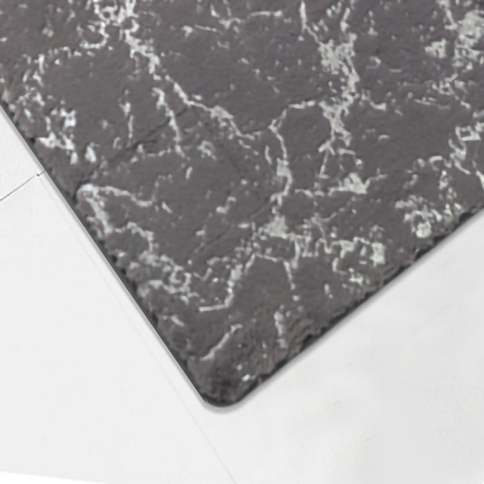 RT Designers Collection Galactic Rabbit Fur Premium Foam Rug 17" x 24" Charcoal with Silver Foil